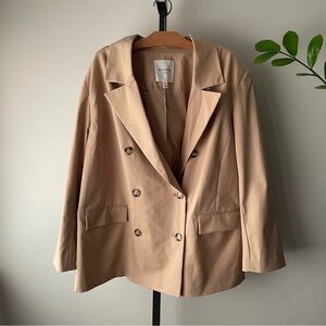 Hudson North Double Breasted Blazer Suit Jacket Tan Womens Plus Size 20W